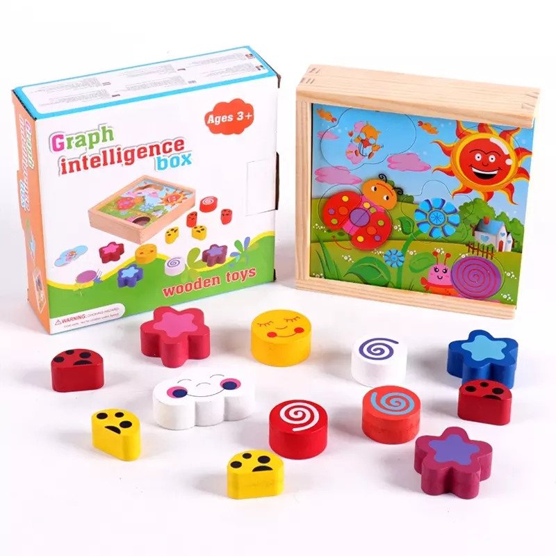 Jouet de blocs de bois colorés pour les enfants