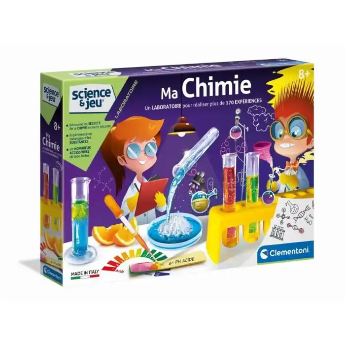 Clementoni – Science & Jeu – Ma chimie – Réalise plus de 170 expériences sans danger – A partir de 8 ans
