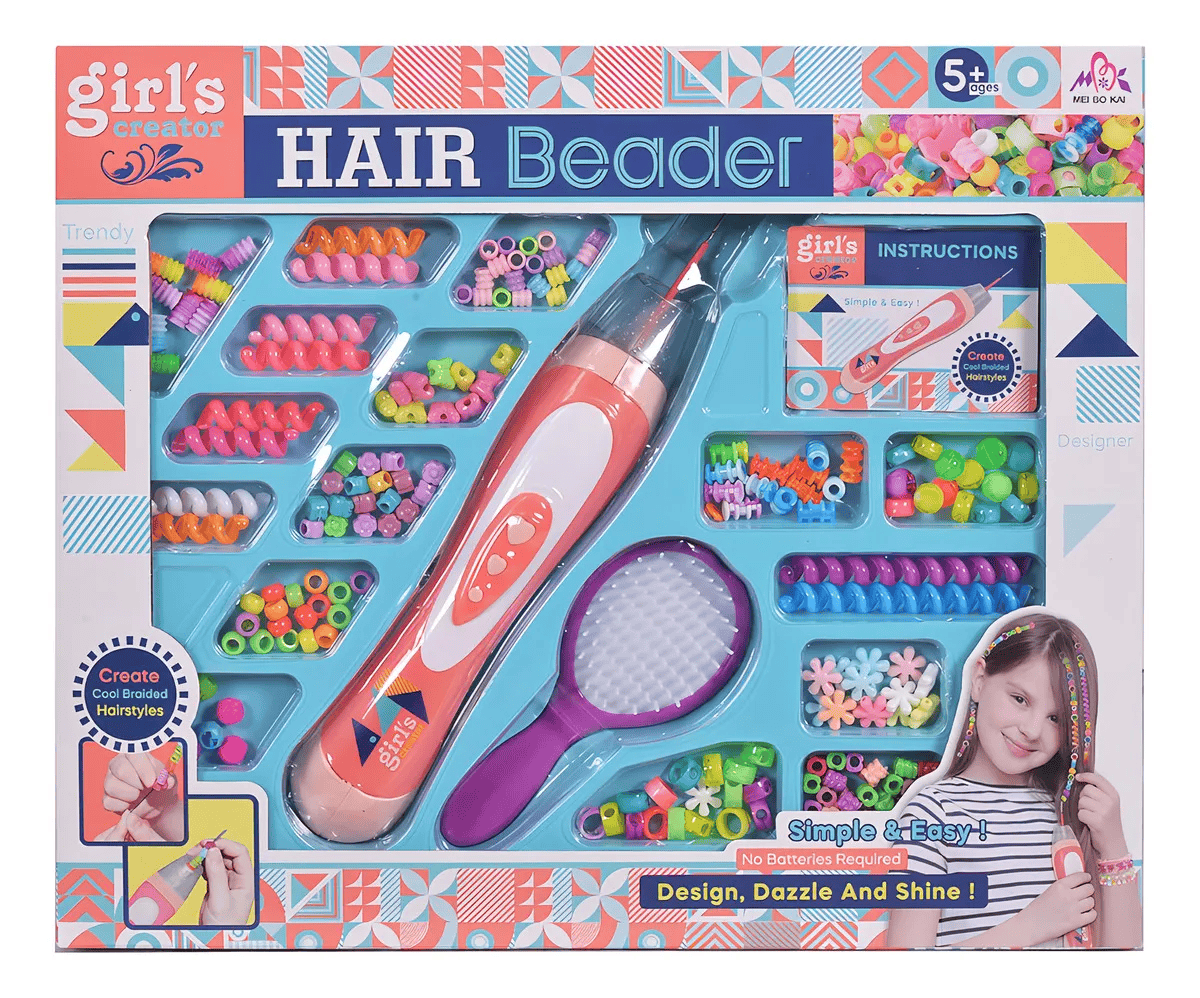 richtots Kit de pinces à cheveux premium pour filles, avec perles à enfiler et à tordre