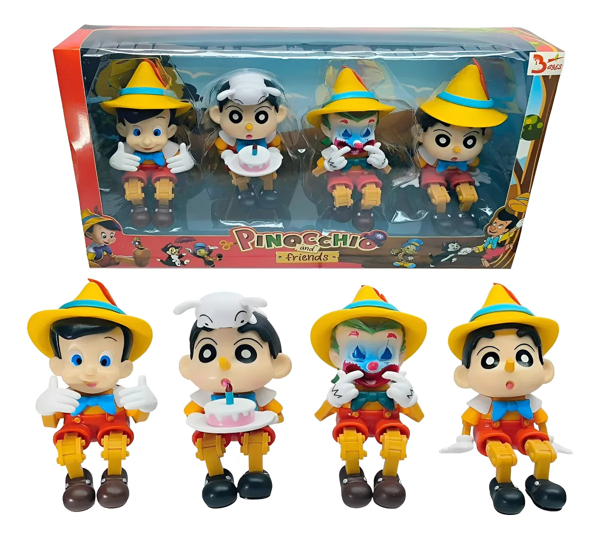 Figurines Pinocchio, Collection de poupées Pinocchio (X4)