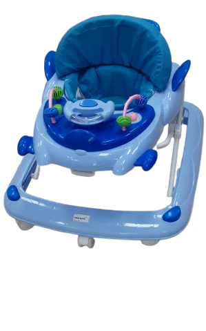 Trotteur pour bébé , pliable avec siège rembourré, bleu