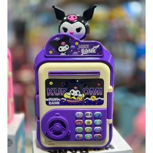 Mini tirelire Koro Mi violette kawaii pour pièces et billets