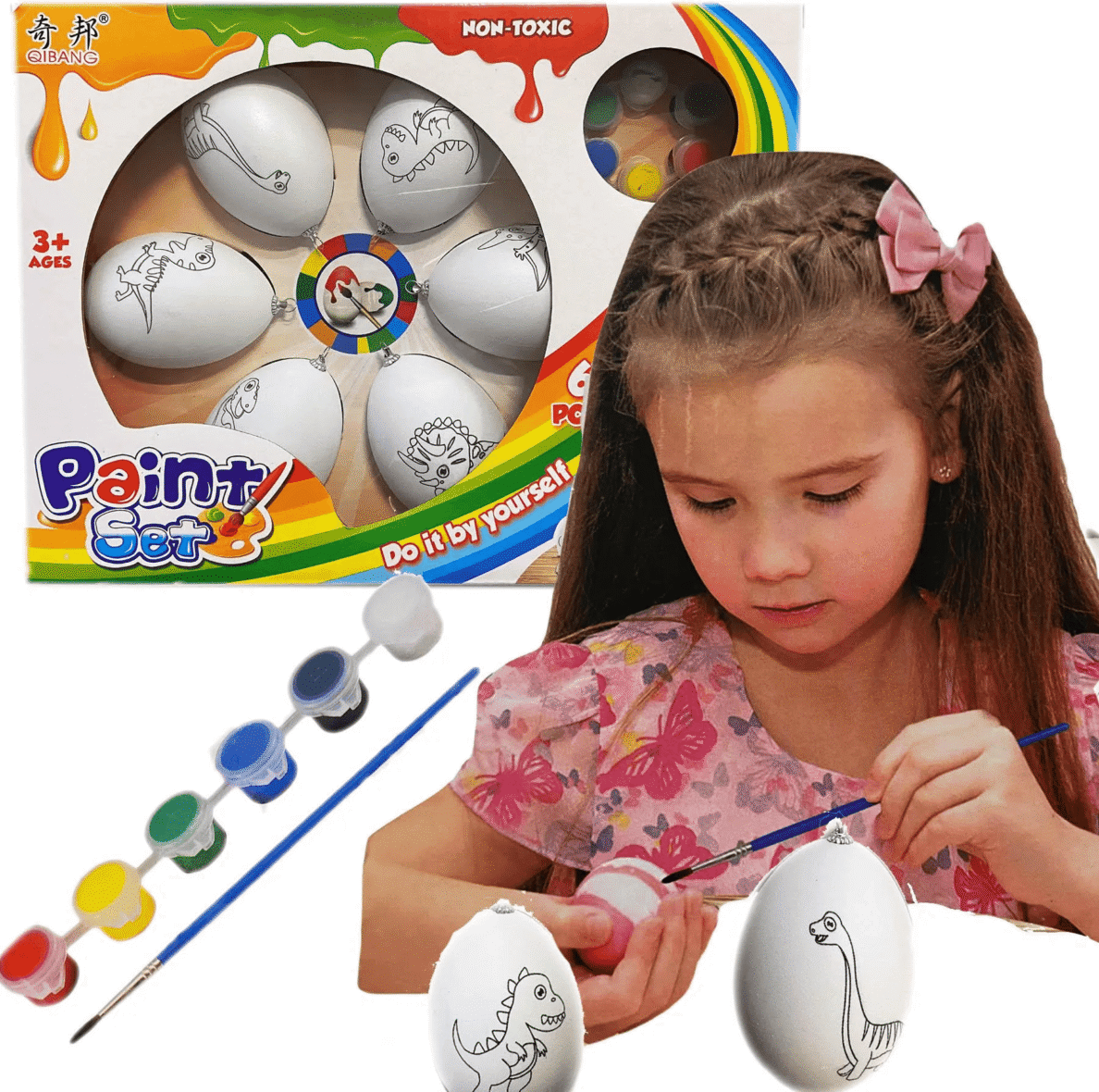 Kit de peinture d’œufs de Pâques, 6 pièces.